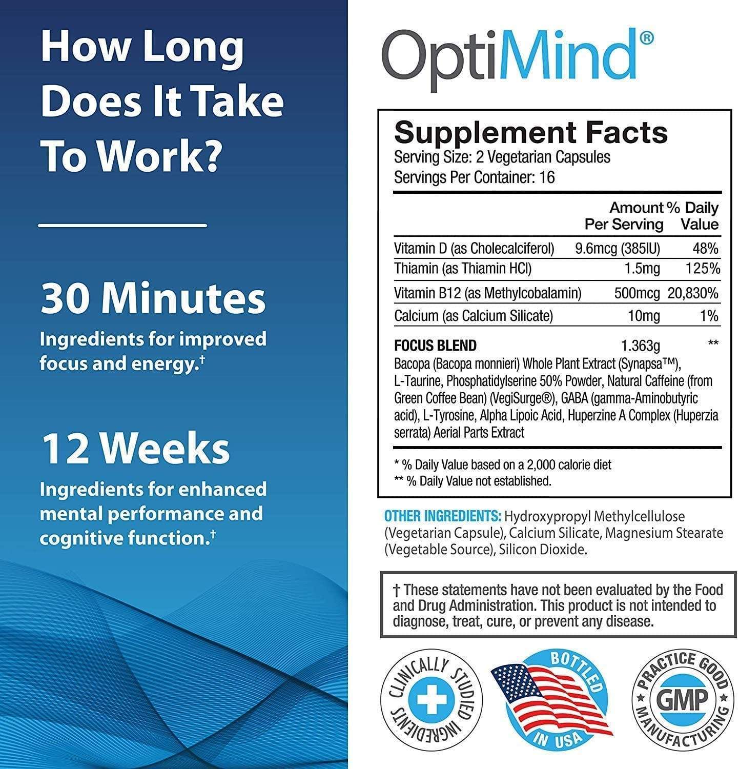 nootropics Supplement OptiMind Mental Energy - Special Offer